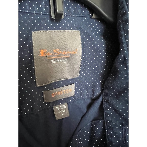 Ben Sherman dress Shirt L 16-16.5 Navy blue - Picture 3 of 4